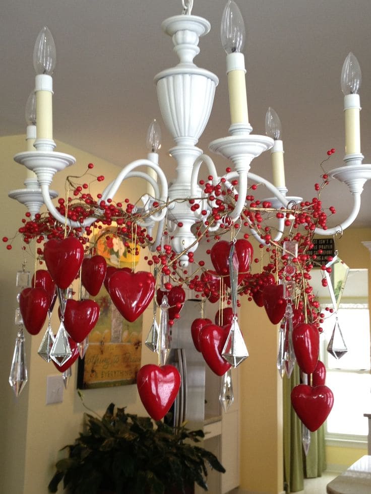 Romantic Heart-Accented Chandelier Glam