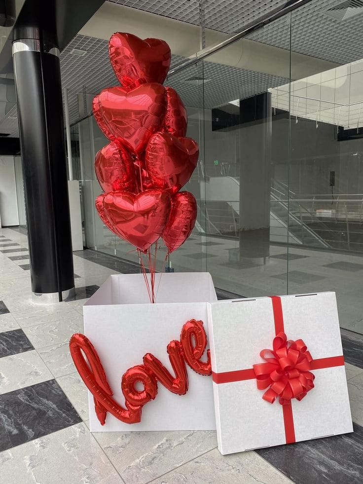 Romantic Surprise Balloon Box Gift Idea