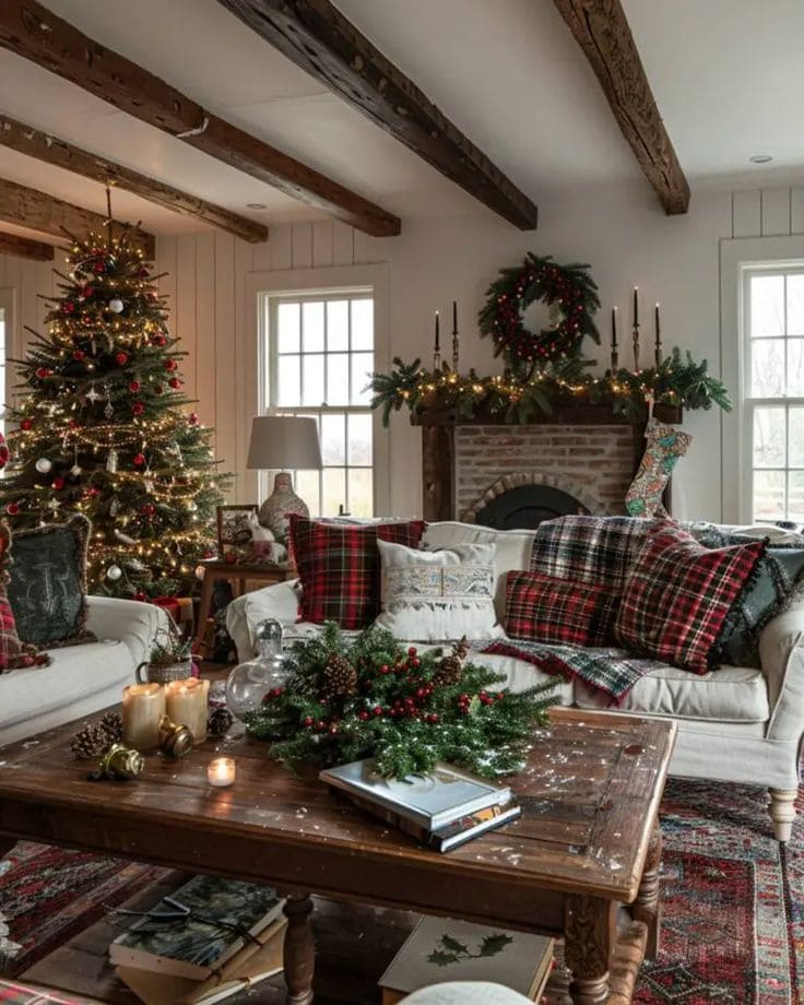 Rustic Christmas Living Room Charm