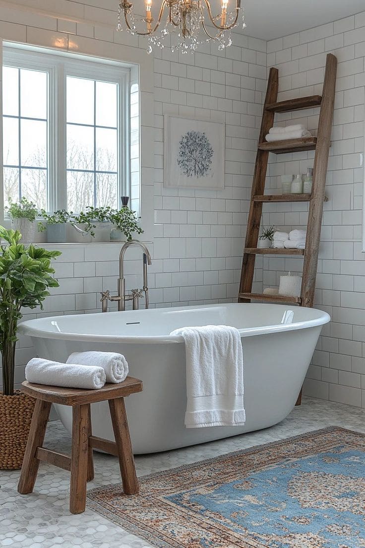 Rustic Elegance Bathroom with Spa Vibes