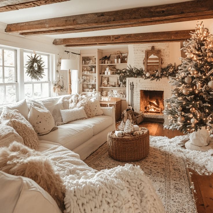 Rustic Elegance Christmas Living Room Magic