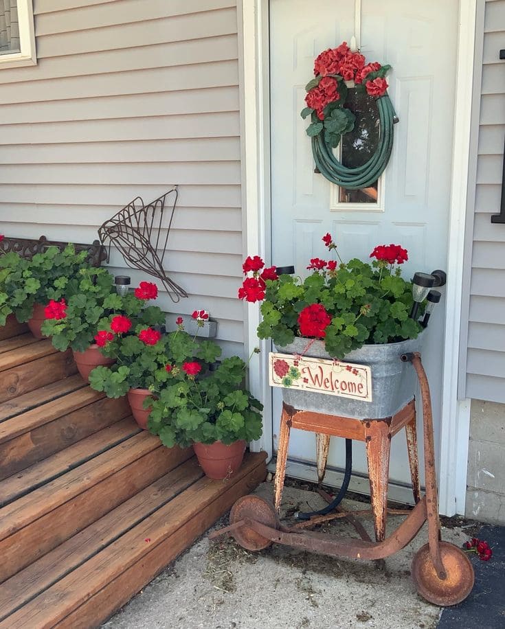 Rustic Scooter Planter for Vibrant Porch