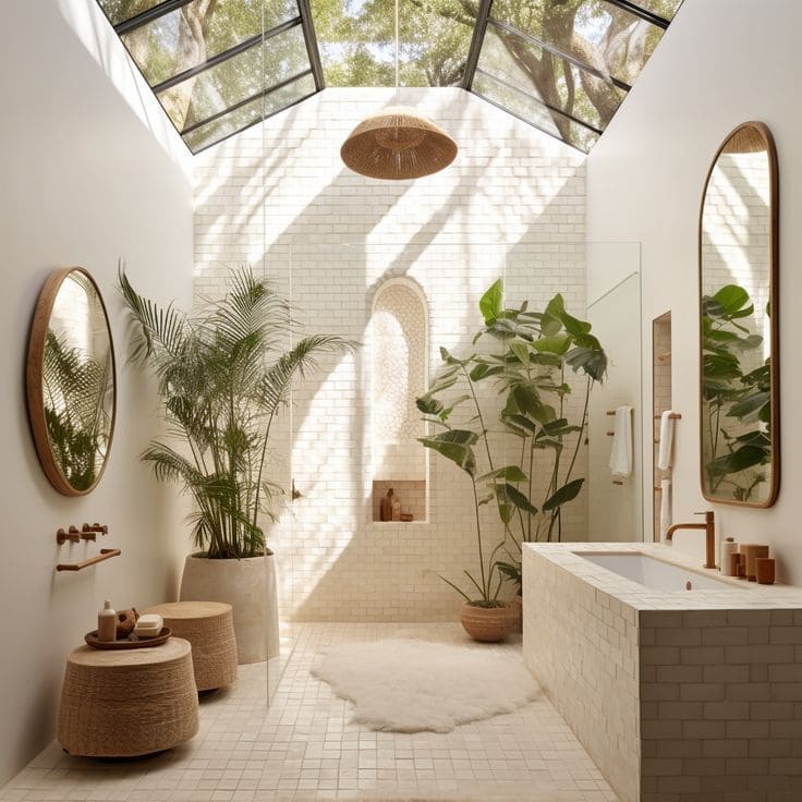 Serene Skylit Spa Bathroom Escape