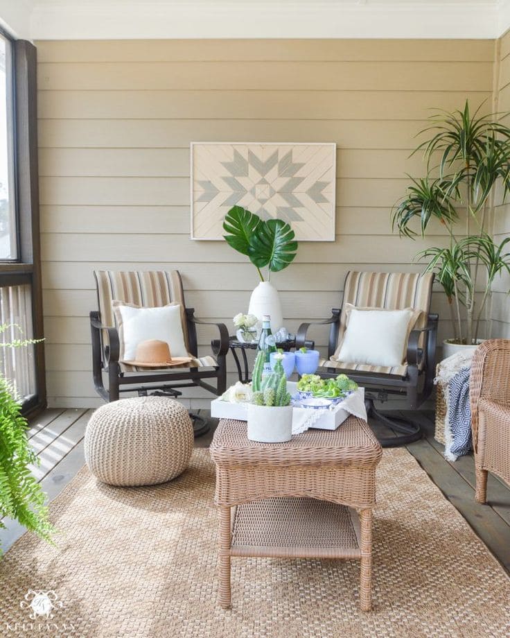 Serene Tropical Oasis Porch Design