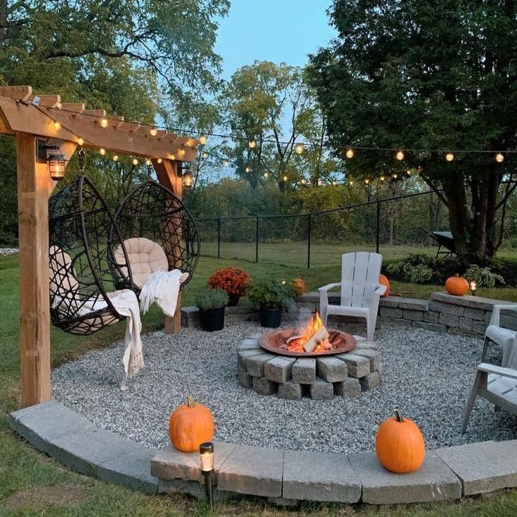 Serene and Sparkly Fire Pit Oasis