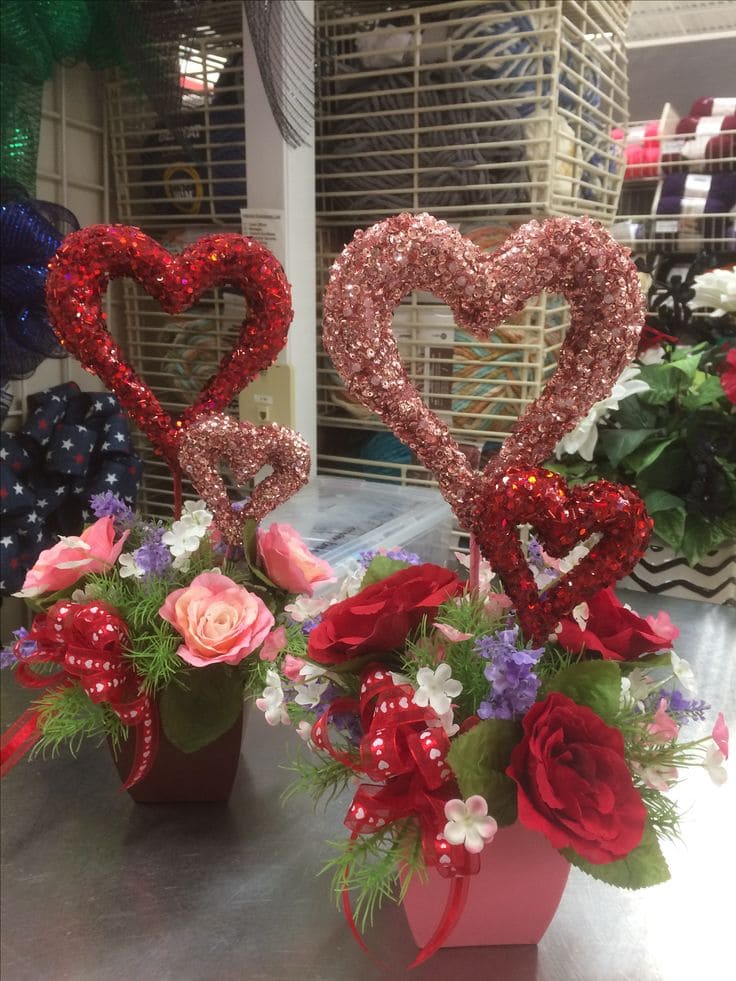 Sparkling Heart Floral Centerpieces for Love