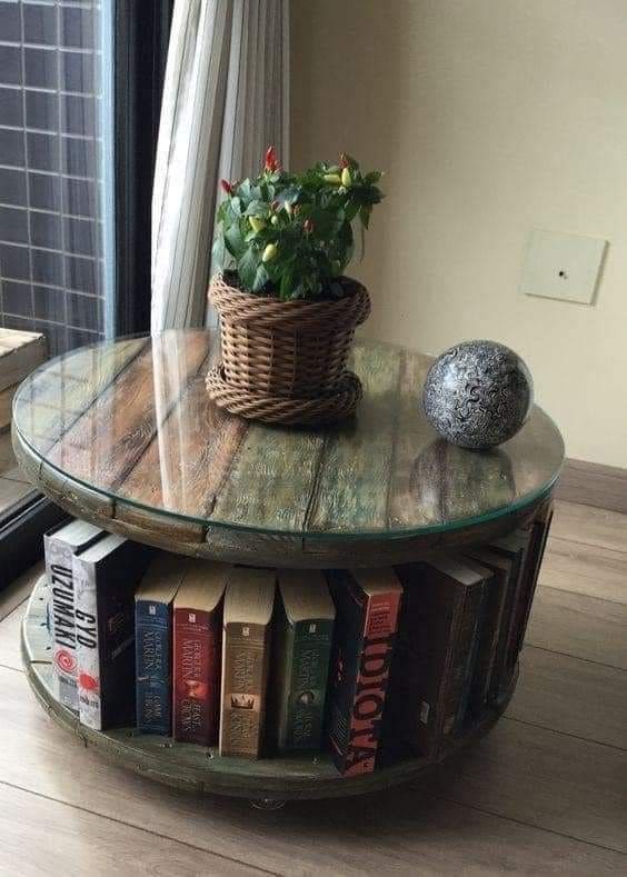 Spool Table Bookworm Delight