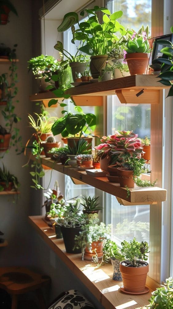 Sunlit Window Shelf Plant Haven