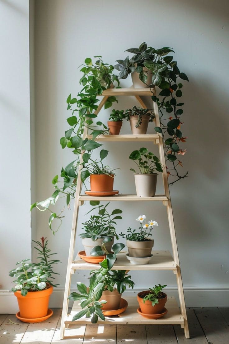 Tiered Ladder Plant Display