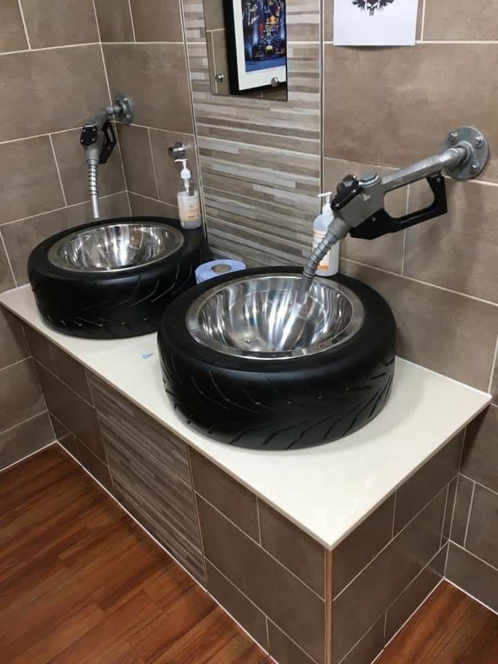 Tire-Inspired Industrial Bathroom Sinks