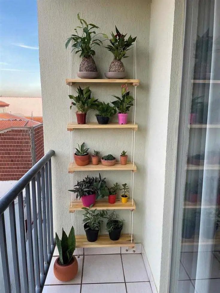 Vertical Balcony Garden Shelf Inspiration