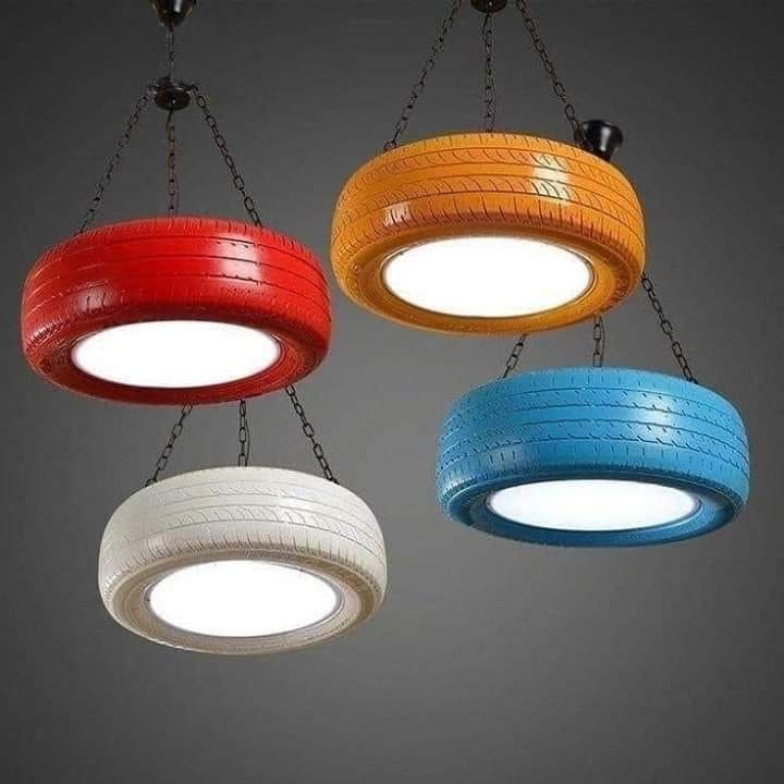 Vibrant Tire Pendant Light Creations