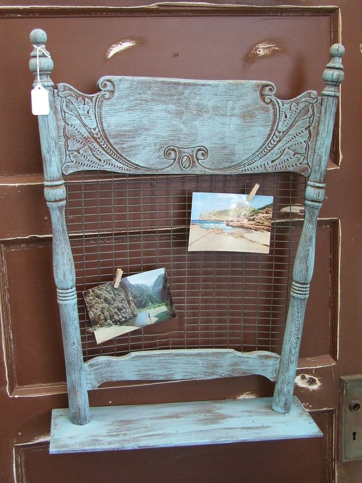 Vintage Chair Back Photo Display Frame