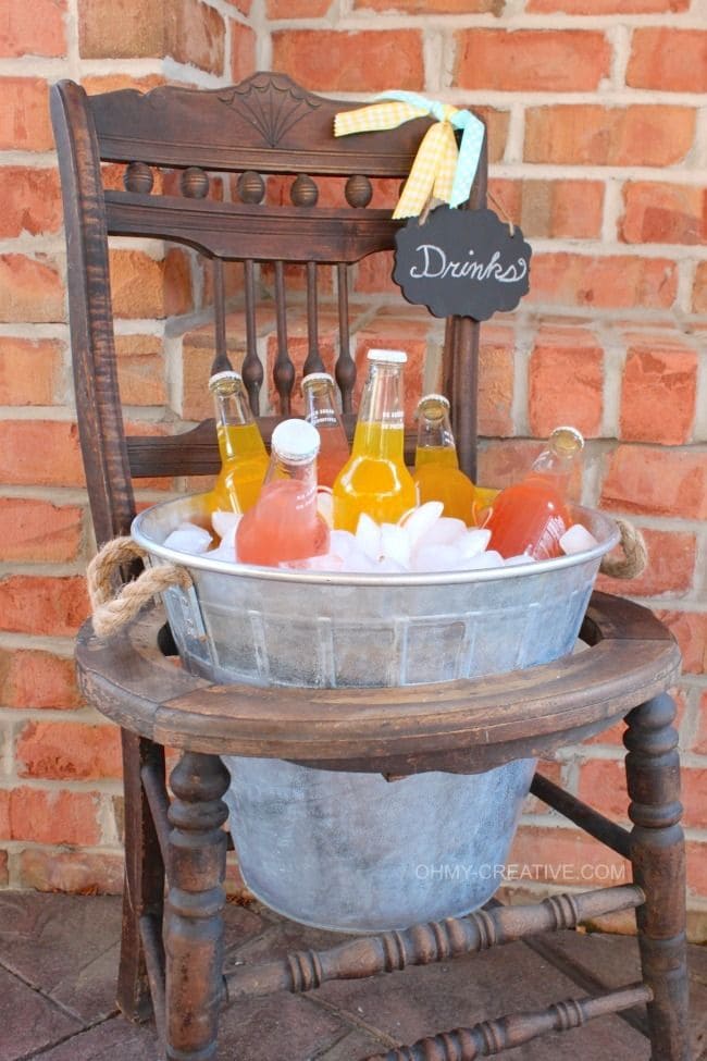 Vintage Chair Beverage Station Delight