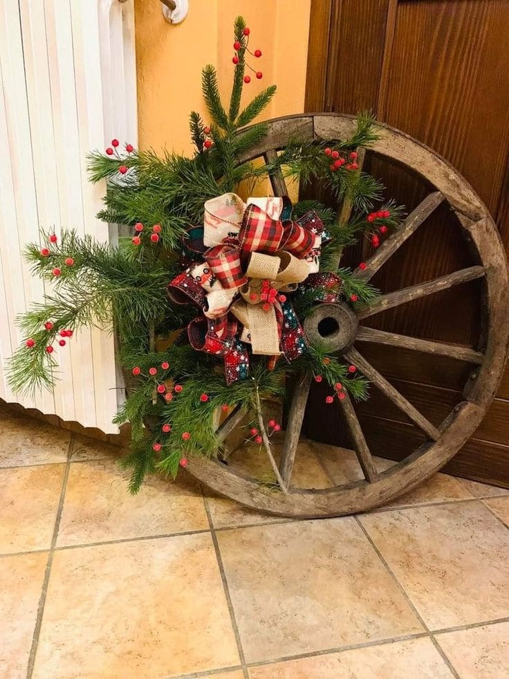 Wagon Wheel Christmas Charm