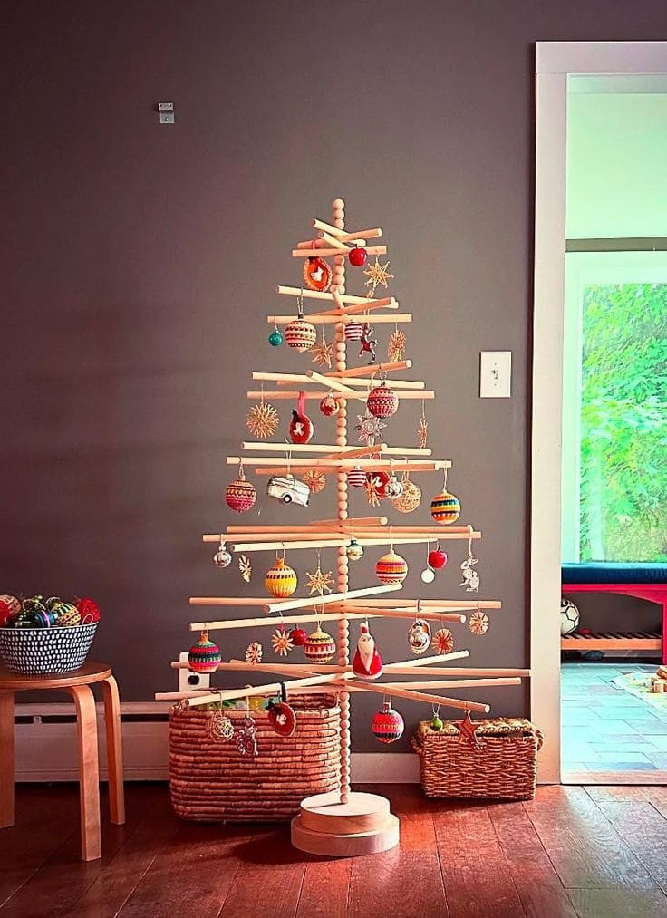 Whimsical Wooden Christmas Tree