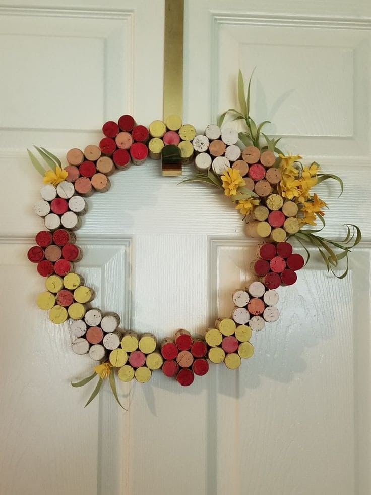 Wine Cork Flower Wreath