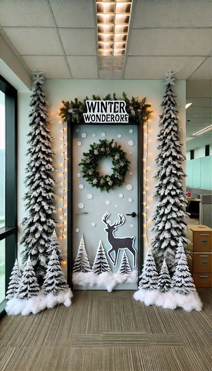 Winter Wonderland Office Door Decor