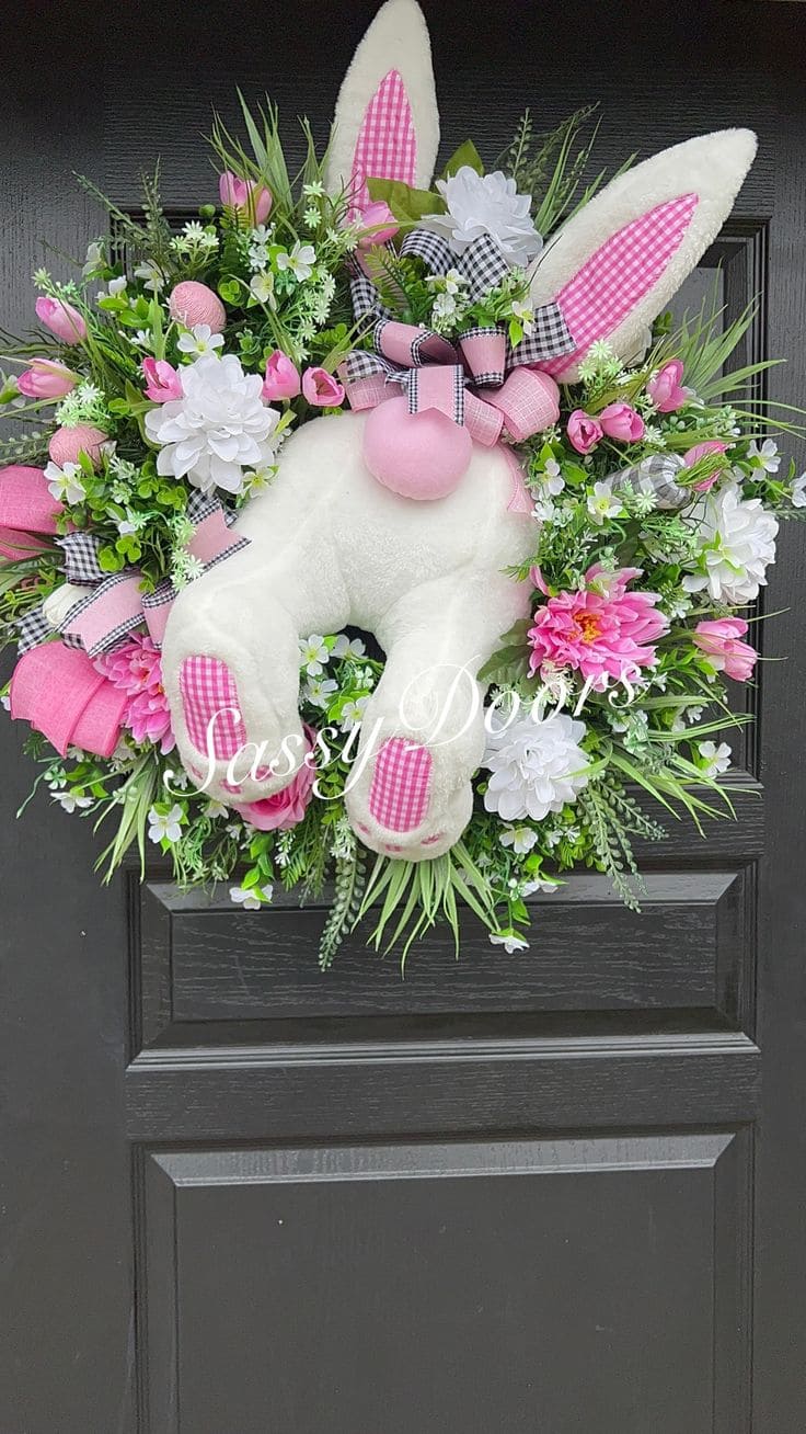 Adorable Bunny-Themed Easter Wreath Delight