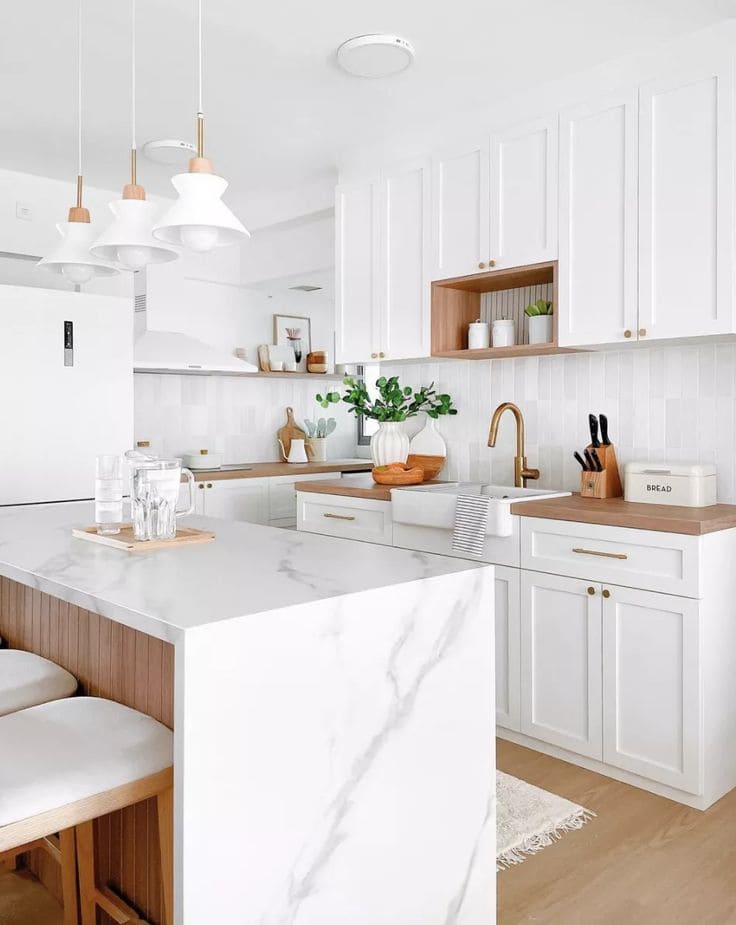 Bright and Sophisticated Minimalist White Kitchen