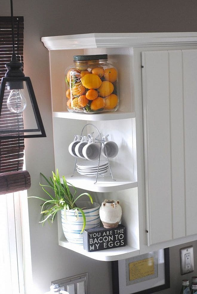 Charming Corner Shelves for Kitchen Bliss