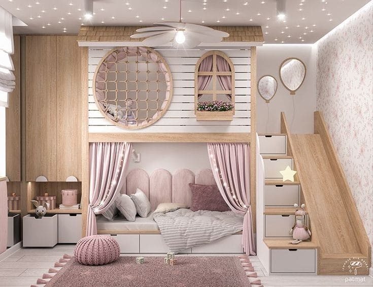 Charming Fairy-Tale Cottage Bunk Bed