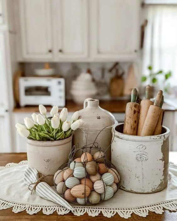 Charming Farmhouse Kitchen Spring Display