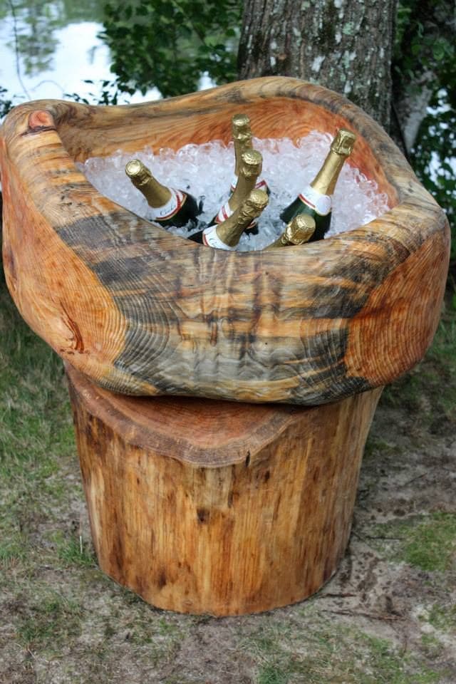 Charming Tree Stump Beverage Cooler