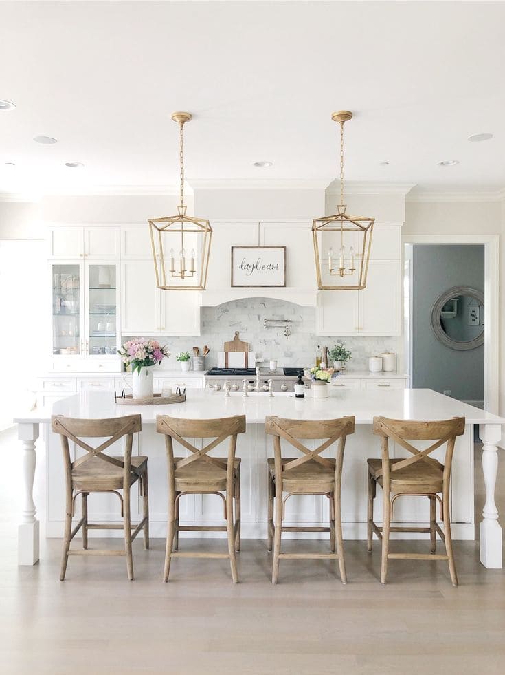 Charming White Kitchen with Rustic Touches