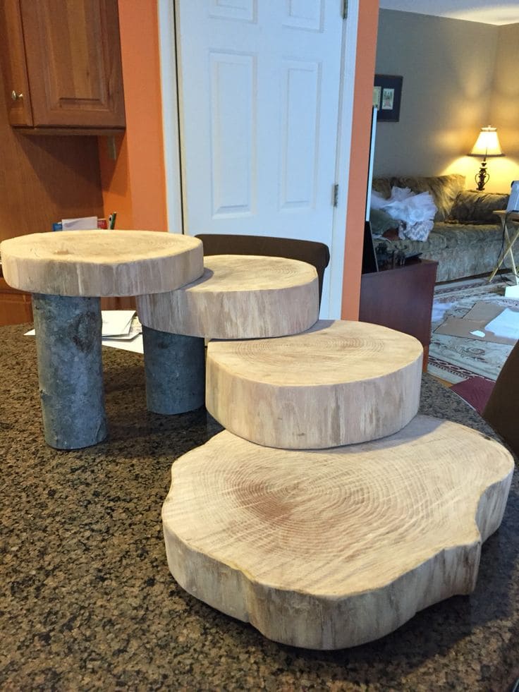 Chic Multi-Level Tree Stump Stands