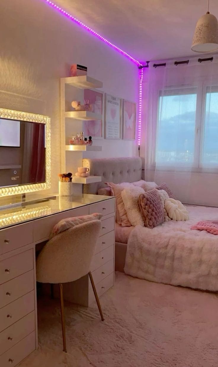 Chic Pink Glow Teen Bedroom Retreat