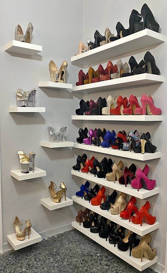 Chic Wall-Mounted Shoe Display