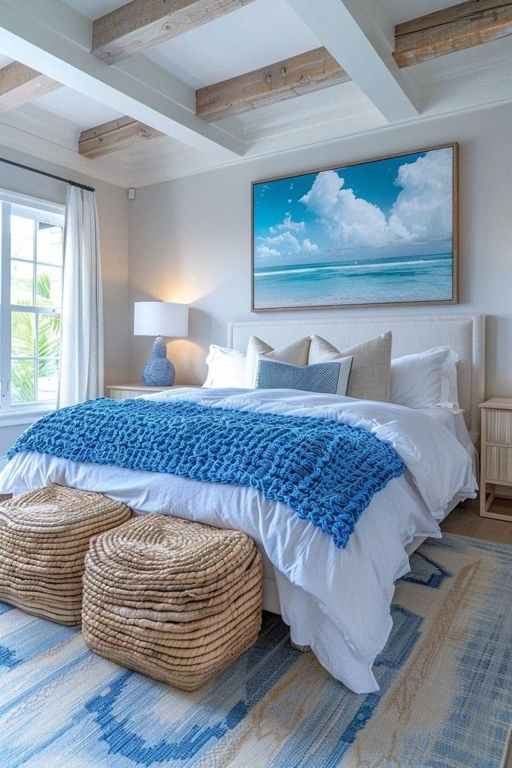 Coastal Elegance with Textured Blue Accents