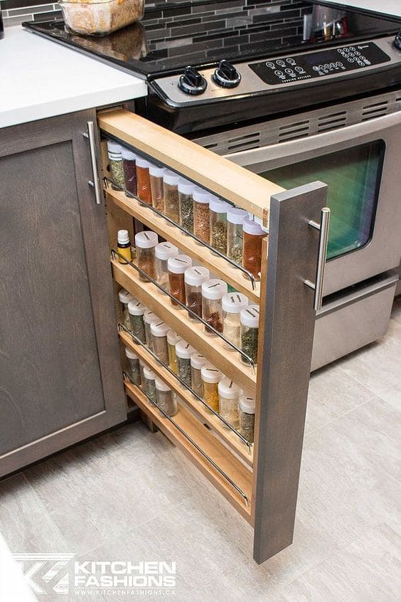 Compact Pull-Out Spice Rack Perfection