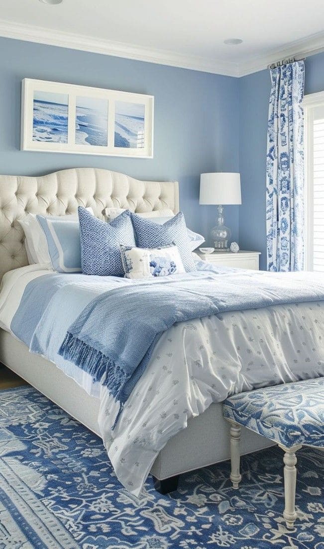 Cozy Coastal Elegance in Blue Hues