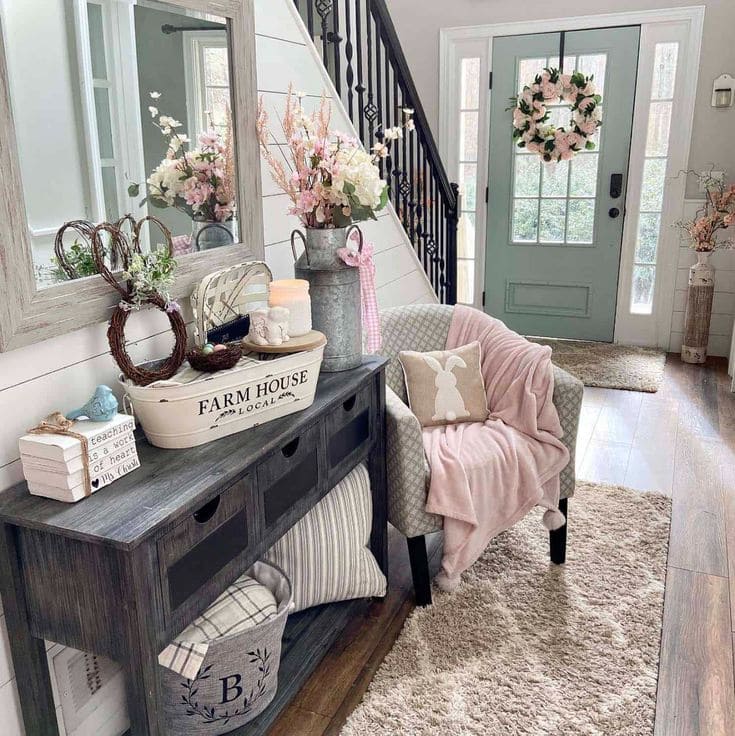 Cozy Farmhouse Spring Entryway Refresh