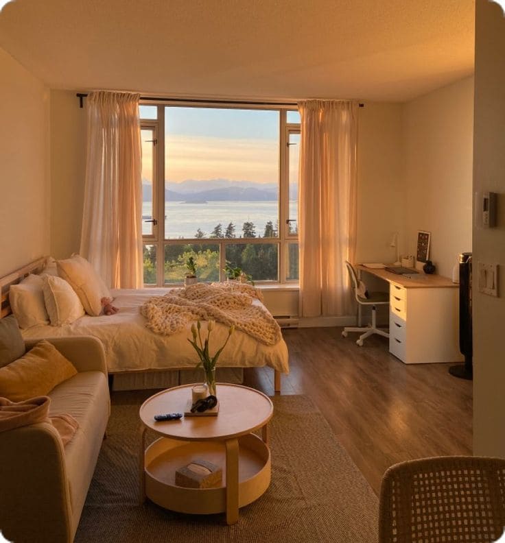 Cozy Sunset Bedroom with Scenic Views