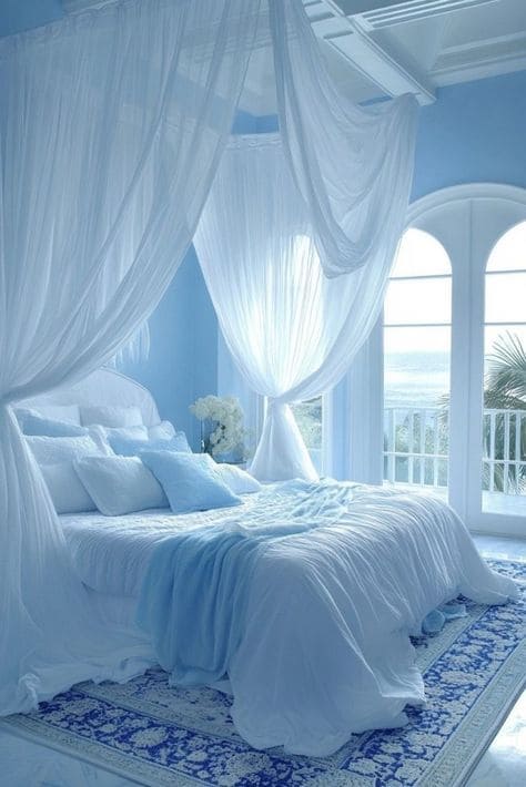 Dreamy Blue Haven with Sheer Elegance