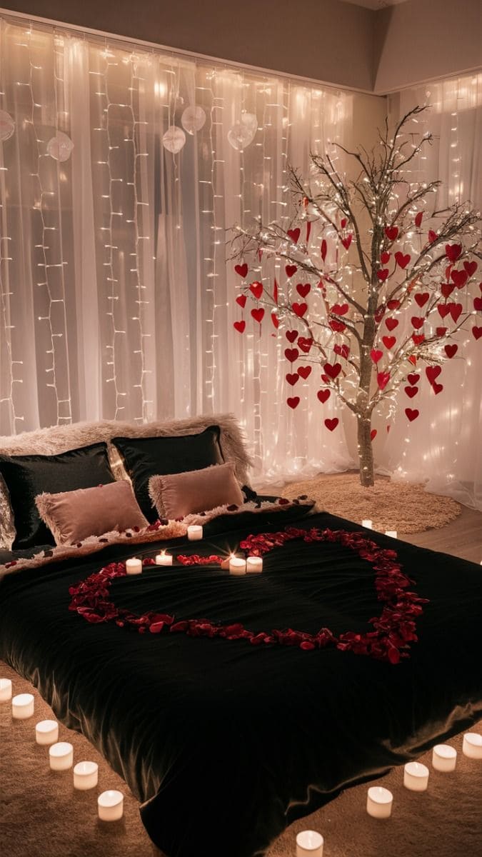 Dreamy Heart-Inspired Romantic Retreat Setup