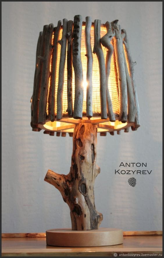 Driftwood Table Lamp for Cozy Ambiance