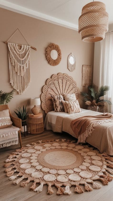 Earthy Bohemian Bliss with Textural Charm