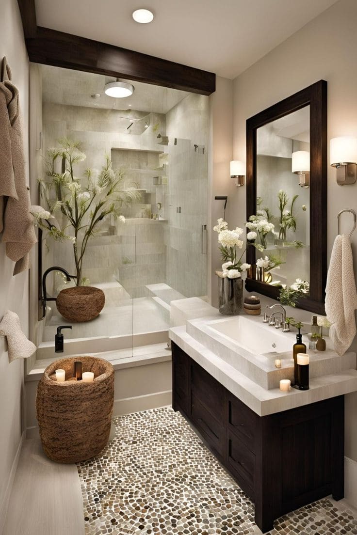 Earthy Elegance with Modern Bathroom Design