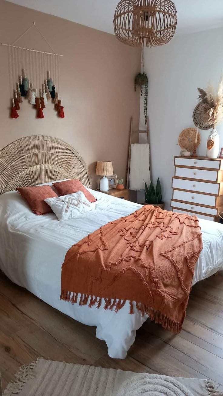 Earthy Terracotta-Inspired Boho Bedroom Bliss