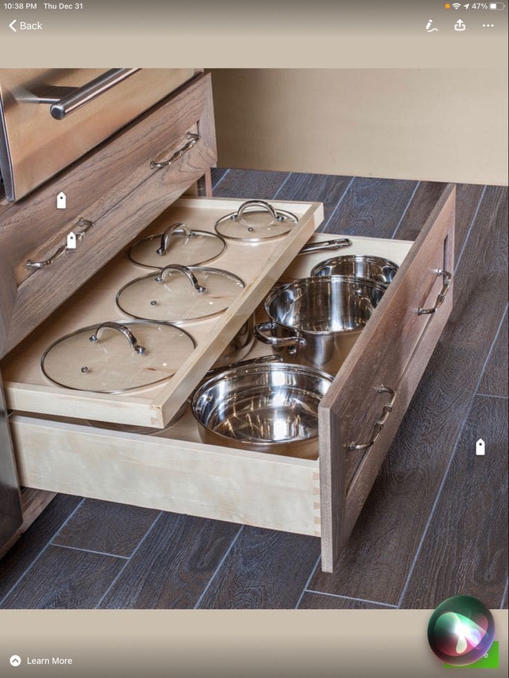 Effortless Pot and Lid Drawer Organizer