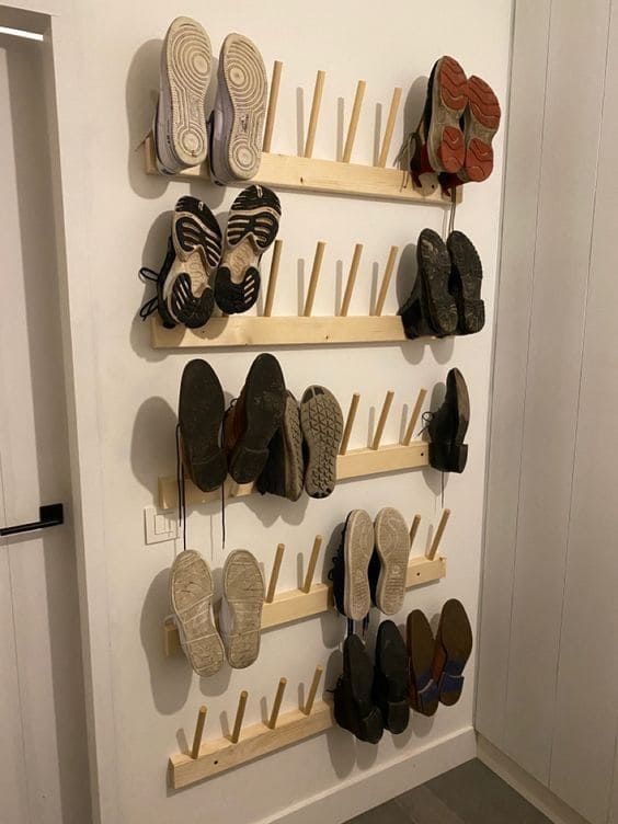 Effortless Wall-Mounted Shoe Rack