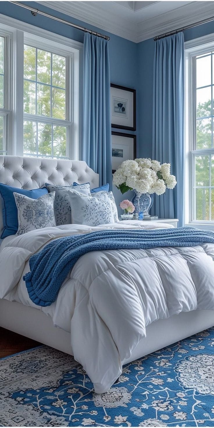 Elegant Blues Bedroom Oasis