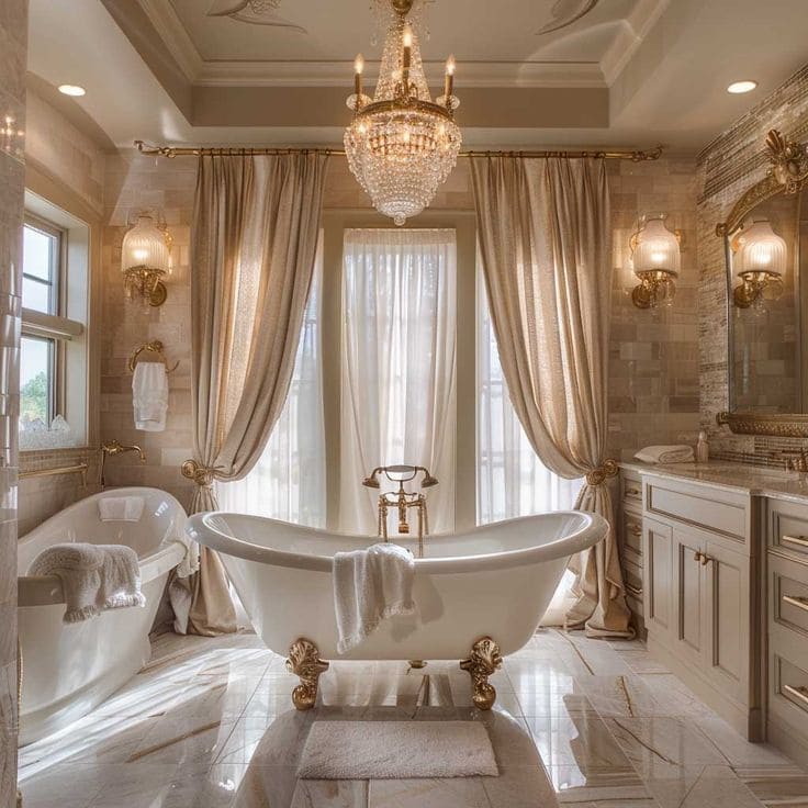 Elegant Gold and Marble Bathroom Oasis