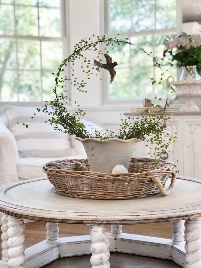 Elegant Greenery Hoop Spring Centerpiece