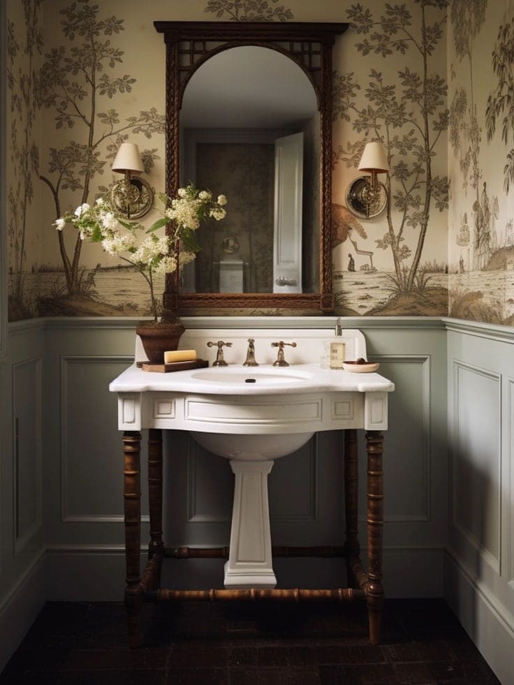 Elegant Pedestal Sink with Vintage Flair