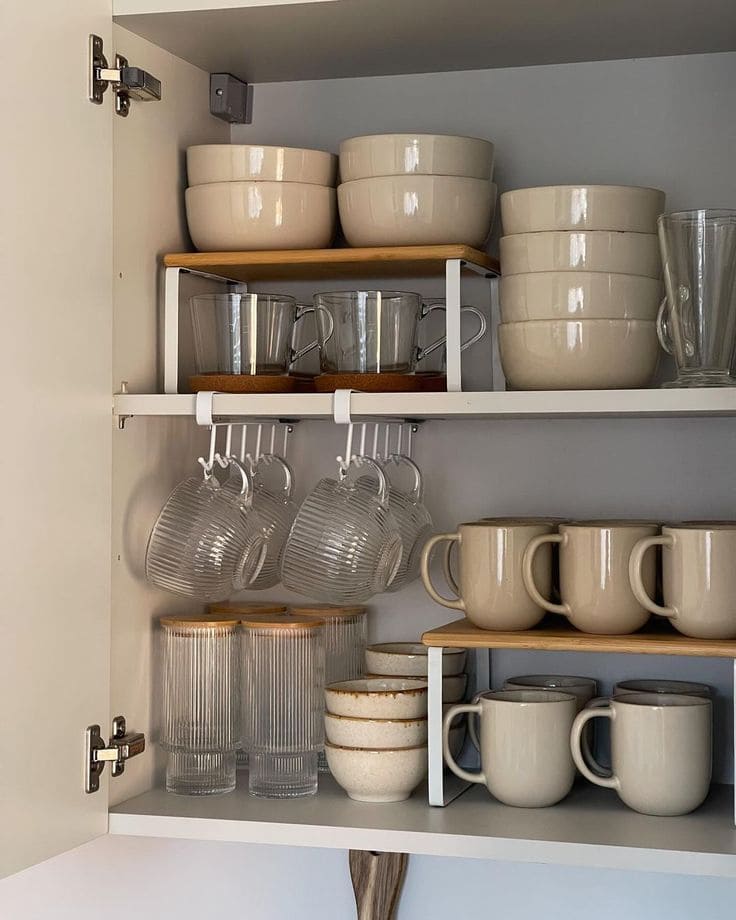 Elegant Shelf Solutions for Cupboard Harmony